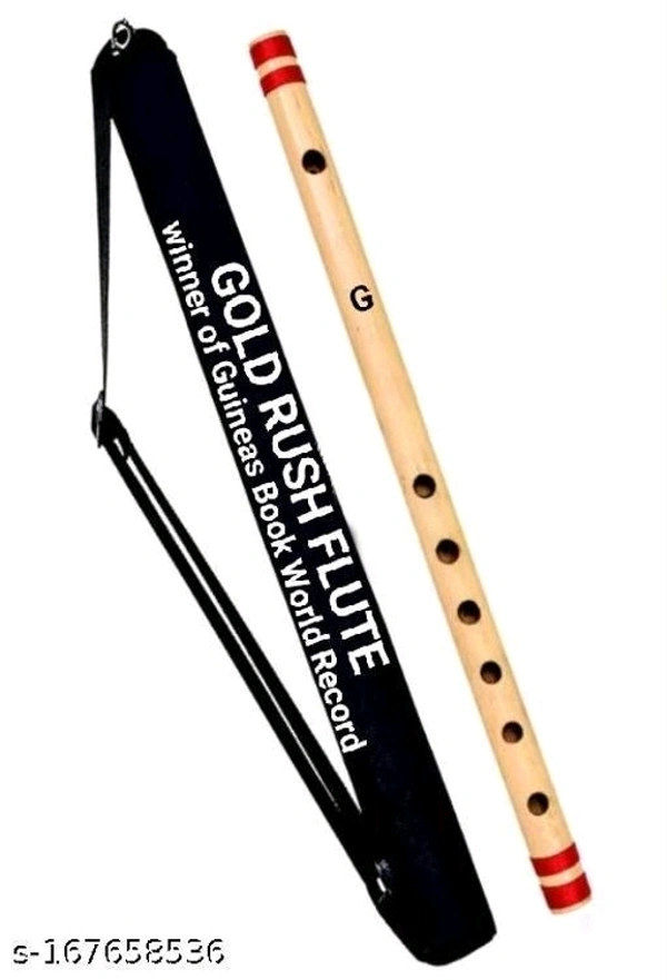 Gold Rush Flute G Tune Scale Flute 17 Inch Size & SIX Holes 45 CM  For Students, Beginners & Learners Well Tune Flute (Bansuri) - Free Size