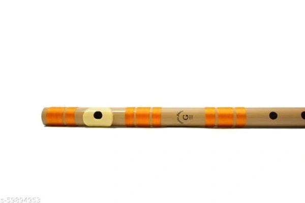 Radhe Flutes PVC Fiber G Natural Bansuri Base Octave Right Handed - Free Size
