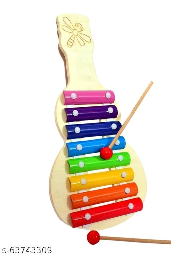 Wooden xylophone musical toy for children with 8 note (big size) - pack of 1- Multi color - Free Size