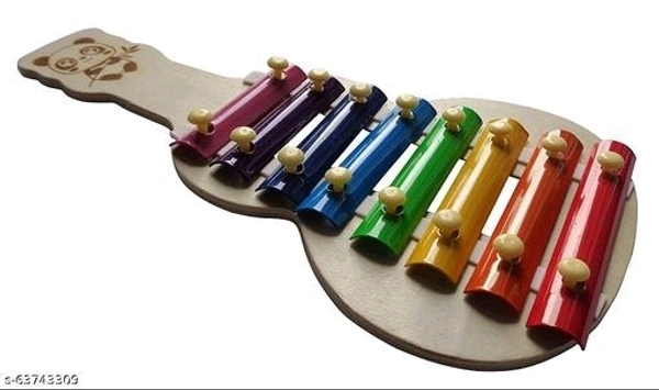 Wooden xylophone musical toy for children with 8 note (big size) - pack of 1- Multi color - Free Size