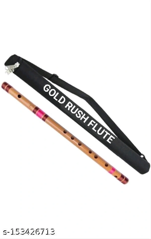 Gold Rush Flute C Medium Scale 19.5 Inch 48 CM Professional Flute (Bansuri) For Beginners, Students & Professional Flute Players - Free Size