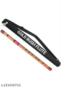 Gold Rush Flute C Medium Scale 19.5 Inch 48 CM Professional Flute (Bansuri) For Beginners, Students & Professional Flute Players - Free Size