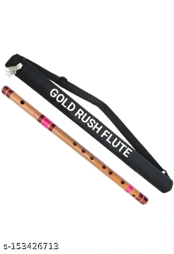 Gold Rush Flute C Medium Scale 19.5 Inch 48 CM Professional Flute (Bansuri) For Beginners, Students & Professional Flute Players - Free Size