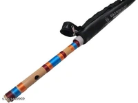 C Natural Medium Professional Right Hand Bamboo Flute (Bansuri) 19.5 inch Size 48.5 Cm Length Well Tune - Free Size