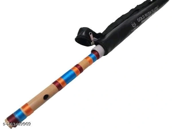 C Natural Medium Professional Right Hand Bamboo Flute (Bansuri) 19.5 inch Size 48.5 Cm Length Well Tune - Free Size