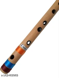 C Natural Medium Professional Right Hand Bamboo Flute (Bansuri) 19.5 inch Size 48.5 Cm Length Well Tune - Free Size