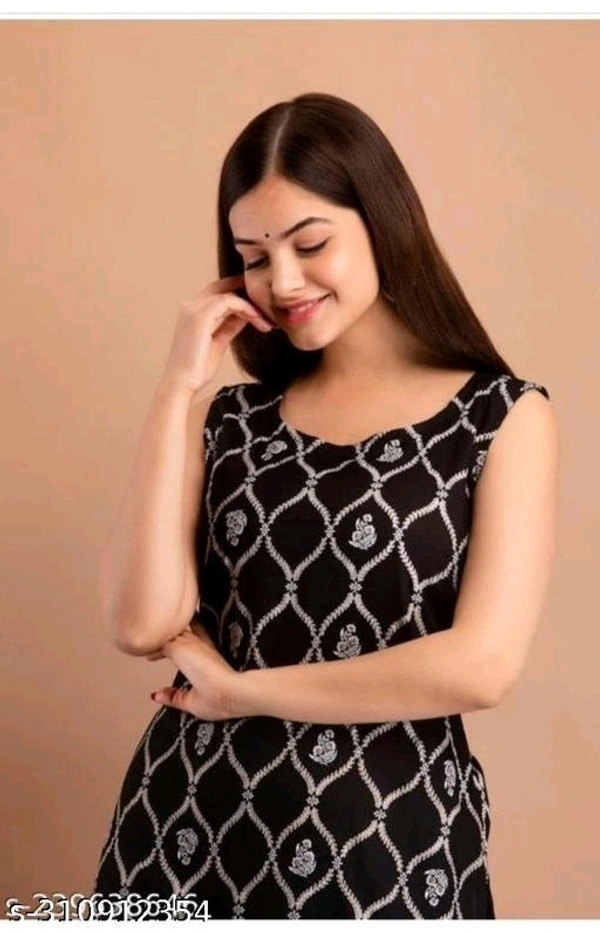 Jaipuri cotton sleeveless Kurti black - S