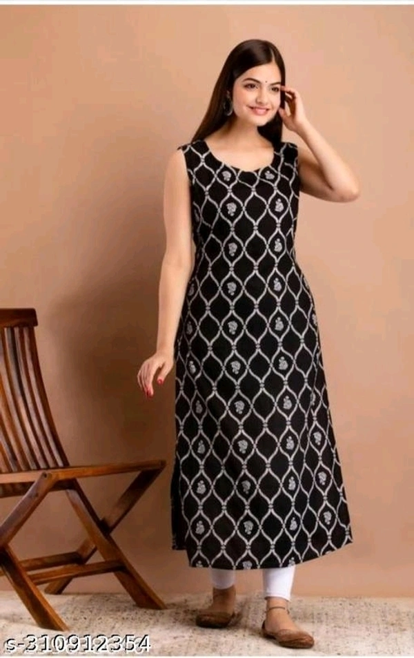 Jaipuri cotton sleeveless Kurti black - S