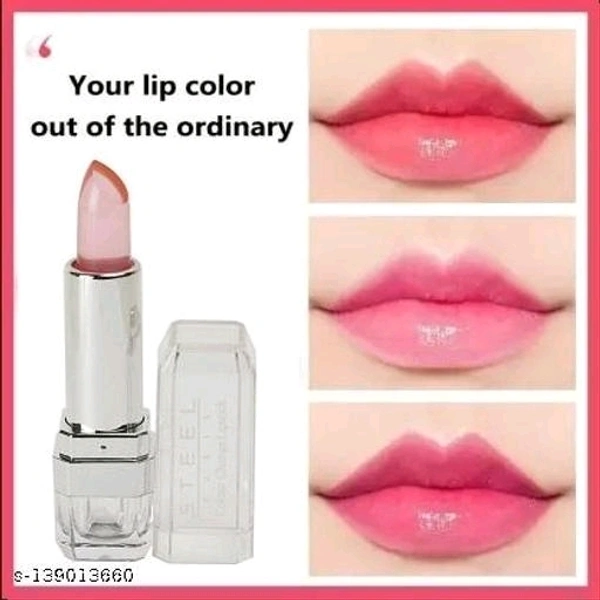 Steel Paris Colour Changing Gel Lipstick, Shimmery Finish, 3.6 g (Pack of 1)  - Free Size, Pink