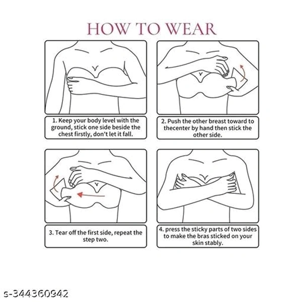 Backless Strapless Push up Bra for Women, U-Plunge Bra Reuseable Bra - S