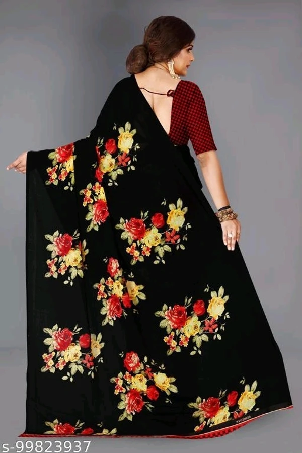 Daily Wear georgette Saree Without Blouse - Free Size