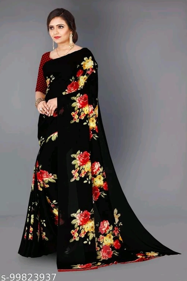 Daily Wear georgette Saree Without Blouse - Free Size