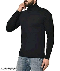THE TINGE Jbi Oswal Men's Thermal Wear|Thermal Vest For Men And Boys|Men's Full Sleeve Solid High Neck Thermal Vest - Black, XXL