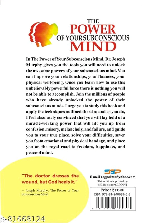 The Power of Your Subconscious Mind by Joseph Murphy - Free Size