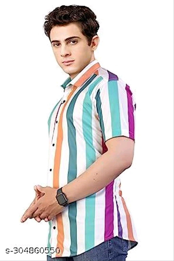 MOJILO MEN PRINTED LYCRA SHIRT - XL