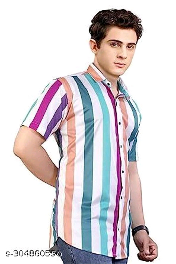 MOJILO MEN PRINTED LYCRA SHIRT - XL