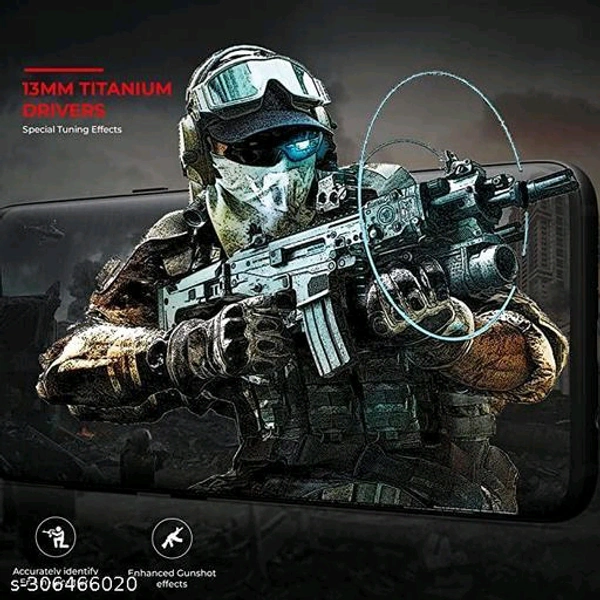 TUNIFI Premium Gaming Series P86 TWS 13mm HD Dynamic Driver, Touch Controls 5.2 - Free Size, Black