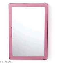 Zahab Single door Bathroom Cabinet with Mirror Door - Pink, Free Size