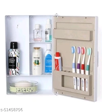 Zahab Single door Bathroom Cabinet with Mirror Door - White, Free Size