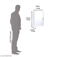 Zahab Single door Bathroom Cabinet with Mirror Door - White, Free Size