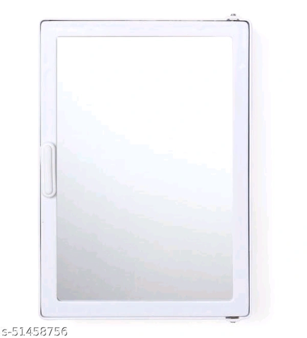 Zahab Single door Bathroom Cabinet with Mirror Door - White, Free Size