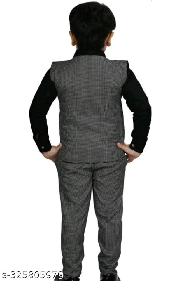 Kids 4 Piece blazers blazer Boys Suit , Of Coat Pant Waistcoat and Shirt Ideal for Wedding Birthday and Special  occasion for 1-11 years kids - Black, 10-11 Years