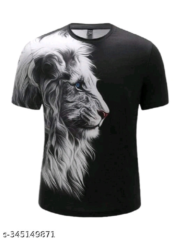 3D LION PRINT TSHIRT - L