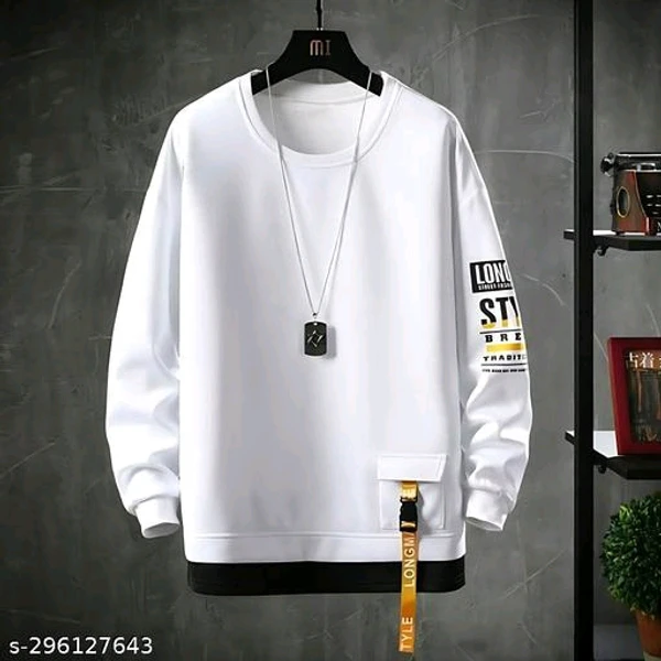 Make a Bold Fashion Statement with our Hip Hop and Streetwear Suitable Full Sleeve T-Shirt - Flaunting a Flap Pocket and Fashionable String Detail - Perfect for Casual Wear and Everyday Use- Mens T-Shirt, Tshirt for Men, T-Shirts, Tshirt, T-Shirts Men, Tshart Man, Full Sleeves T Shirts for Men - White, S