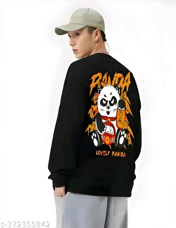 Full Sleeve Oversized T-shirt for Men - Black, S