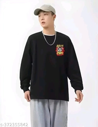 Full Sleeve Oversized T-shirt for Men - Black, S