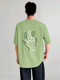 KAJARU PRINTED MEN OVER SIZE T SHIRT - Green, S