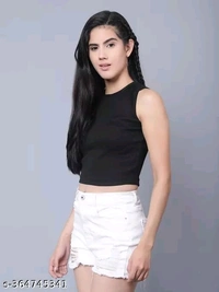 Edge Notch Neck Rib Knit Tank Top Women Crop Tops and Tunics Black crop top women's Black crop top girls Black crop top short top center u designer sando Tops Women's & Girls Solid Ribbed Tank Tops crop top like blouse crop top for g crop top haul - Black, XS
