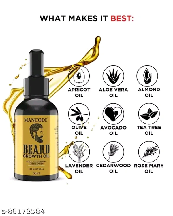 Mancode Beard Growth Oil for Men 50ml - Free Size