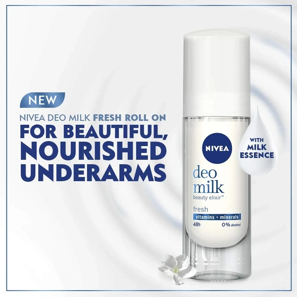 NIVEA Nivea Deodorant, Deo Milk Fresh Roll On For Women, 40 ml Buy 2 Get 1 Free  - Free Size
