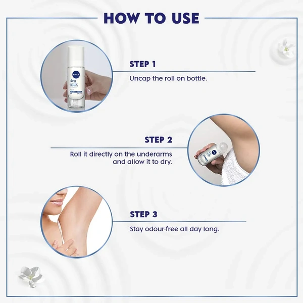 NIVEA Nivea Deodorant, Deo Milk Fresh Roll On For Women, 40 ml Buy 2 Get 1 Free  - Free Size