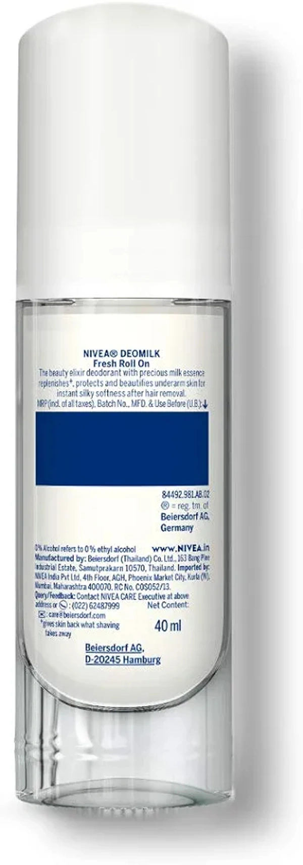 NIVEA Nivea Deodorant, Deo Milk Fresh Roll On For Women, 40 ml Buy 2 Get 1 Free  - Free Size