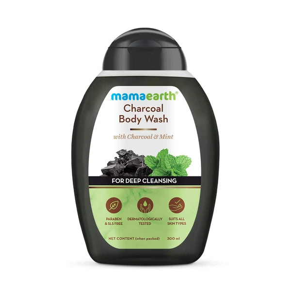 Mamaearth Charcoal Body Wash With Charcoal & Mint for Deep Cleansing, Shower Gel For Men 300 ml