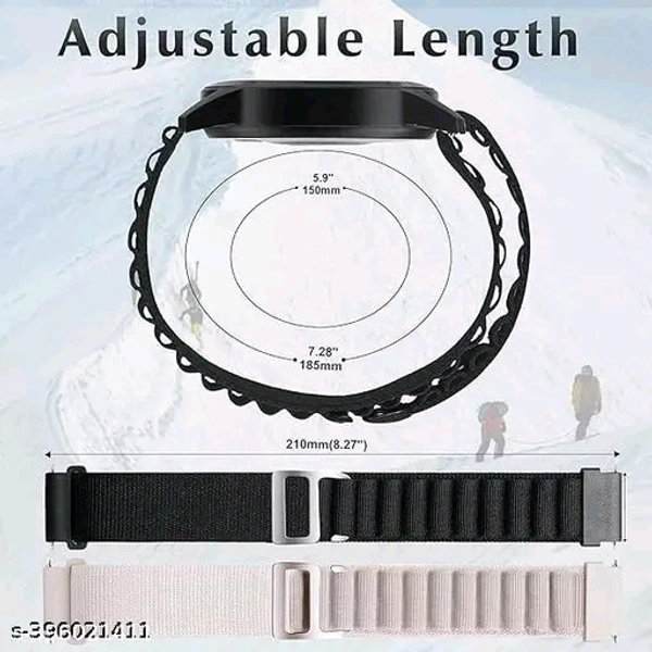 EDNITA 22mm SmartWatch Strap With Alpine Loop For Noise Colorfit Ultra/Oneplus 46mm/Samsung Galaxy Watch 3 45mm/ S/S Pro/ & With All 22mm Watches-Starlight-Only Strap-Pack Of 1  - Free Size