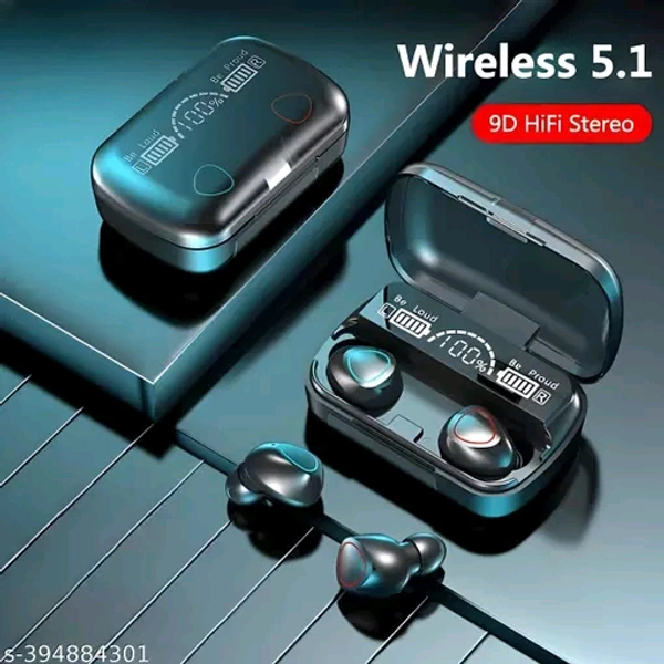 Wireless Bluetooth Earbuds HD Bass M10,Waterproof,Bluetooth earbuds Headset wireless A5 - Free Size