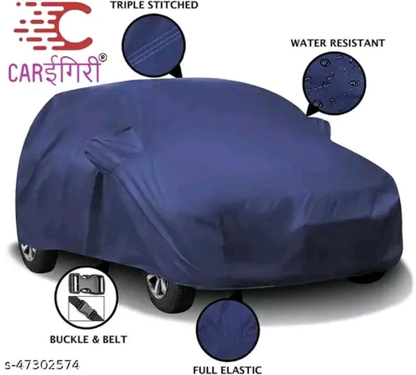 Carigiri Blue Car Body Cover For Maruti Suzuki Wagon R(Triple Stitched,Mirror Pocket,Dustproof,UV Resistant)(Models-2010, 2011, 2012, 2013, 2014, 2015, 2016, 2017, 2018) - Free Size