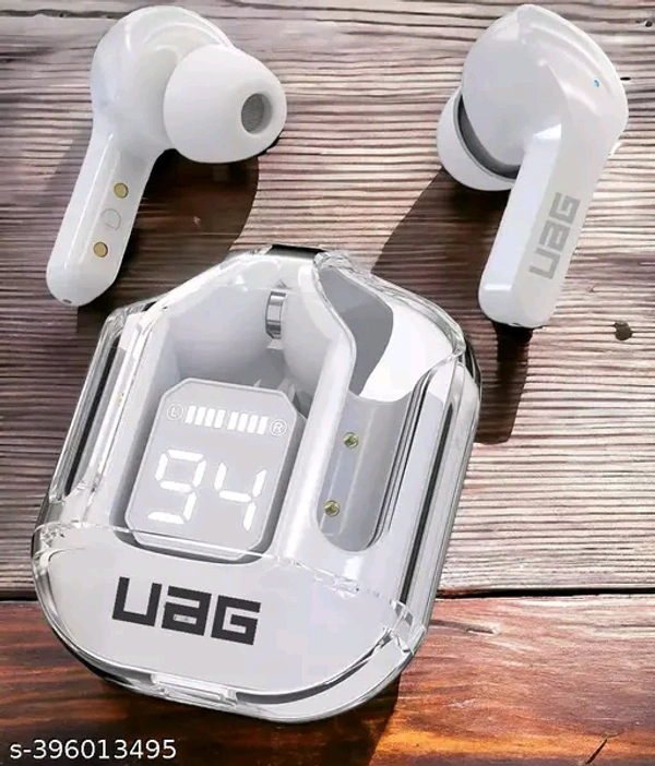 UAG(URBN ARMR GEAR)Ultrapod True Wireless Bluetooth Headphone with 20 Hrs Playtime, Transparent Design , IPX4 Sweat Proof, 8mm HD Drivers, Compatible for all Smartphones which is comes with Deep Bass sound - Free Size