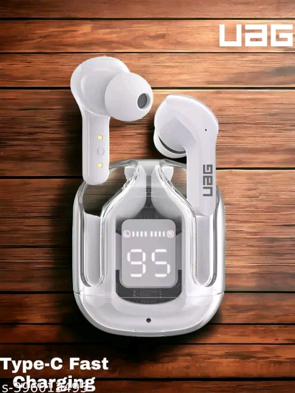 UAG(URBN ARMR GEAR)Ultrapod True Wireless Bluetooth Headphone with 20 Hrs Playtime, Transparent Design , IPX4 Sweat Proof, 8mm HD Drivers, Compatible for all Smartphones which is comes with Deep Bass sound - Free Size