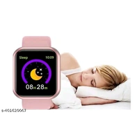 D-20 Touch Screen Smart Watch Bluetooth Smartwatch with Blood Pressure Tracking, Heart Rate Sensor and Basic Functionality for All Women and Girls (Pink) - Pink, Free Size
