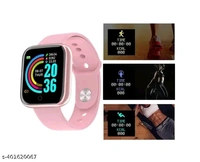 D-20 Touch Screen Smart Watch Bluetooth Smartwatch with Blood Pressure Tracking, Heart Rate Sensor and Basic Functionality for All Women and Girls (Pink) - Pink, Free Size