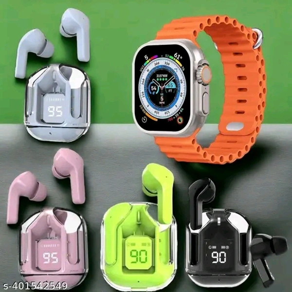 Smart Watch Pro Plus New Ultra Smartwatch 1.9 HD Big Display Bluetooth Calling with Voice Assistant, Sports Modes, Unique UI, SpO2, 24/7 Heart Rate Tracking - (Multicolor) - Free Size