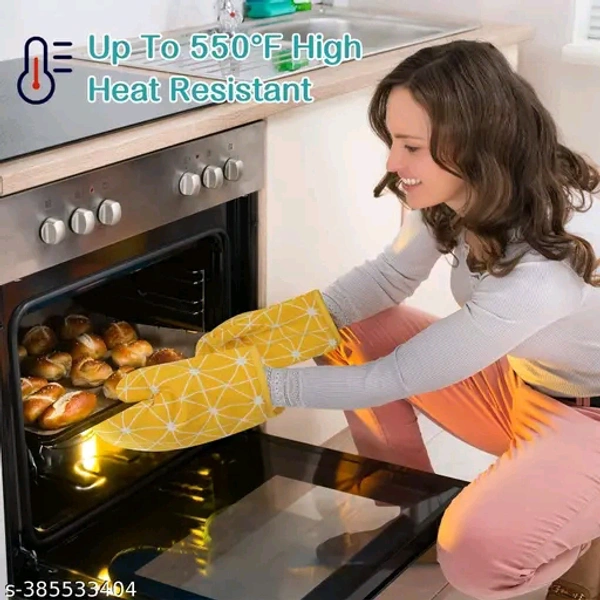Oven Gloves Microwave Oven Glove Kitchen Tool Mitten Terylene Insulated Heatproof Resistant Non-Slip Baking Gloves Thickening Oven Mitt, Kitchen Baking Glovesheat Resistant Gloves (multi colour,multi design,pack of 1pcs) - Free Size