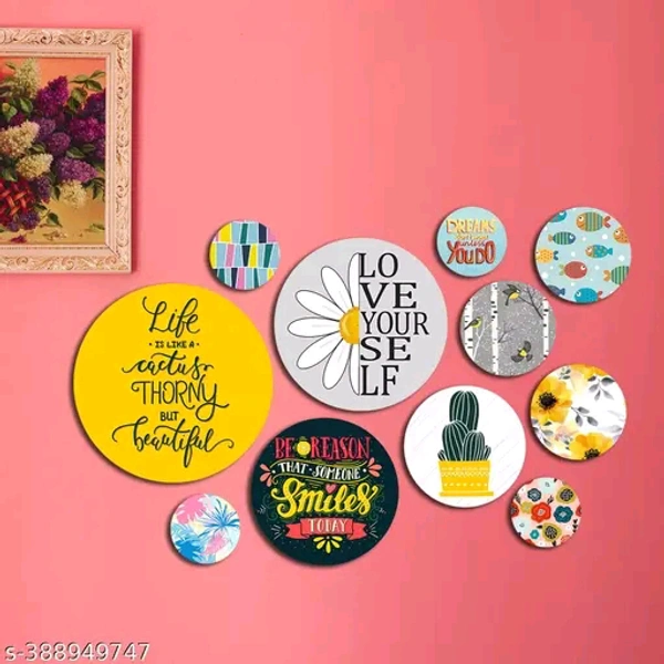 Mdf Wooden Quotes Wall Hanging Round Shaped Home Decor Plates For home Decor C-05 - Free Size
