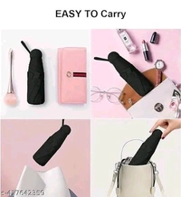 Trendy Portable 5 Fold Umbrella for UV Protection and Rain (No Capsule Only Umbrella )(Assorted Colour) - Free Size, Multicolor