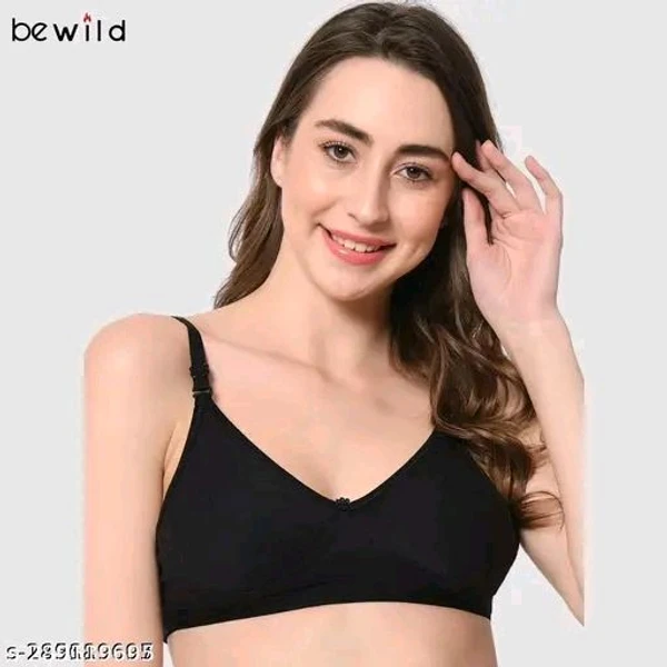 Bewild Full Coverage Backless Cotton Bra for Women and Girls Ladies Casual Non Padded Everyday t-Shirt Fancy Non Wired/Adjustable Supported Bra/Transparent Strap & Band Free - 1️⃣, 28C