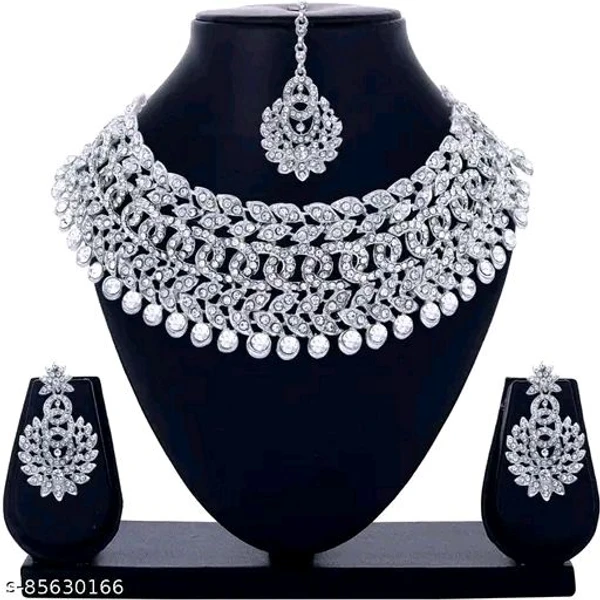 Rhodium Plated Jewellery Set White Austrian Diamond